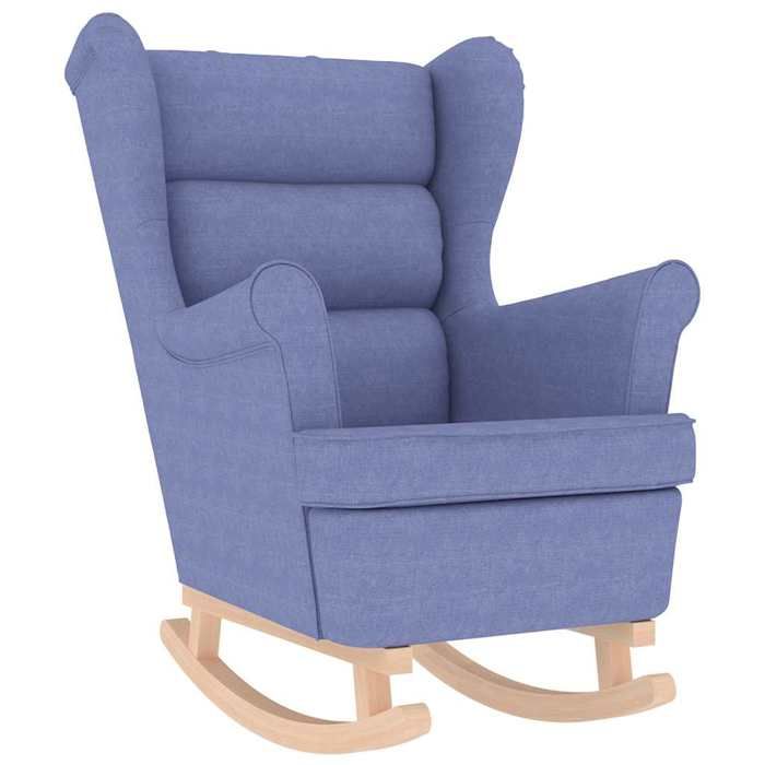 VidaXL Chaise à bascule bleu jean 74x90x102 cm tissu, chaise, siège de salon, bascule, chaise de salon 4016930