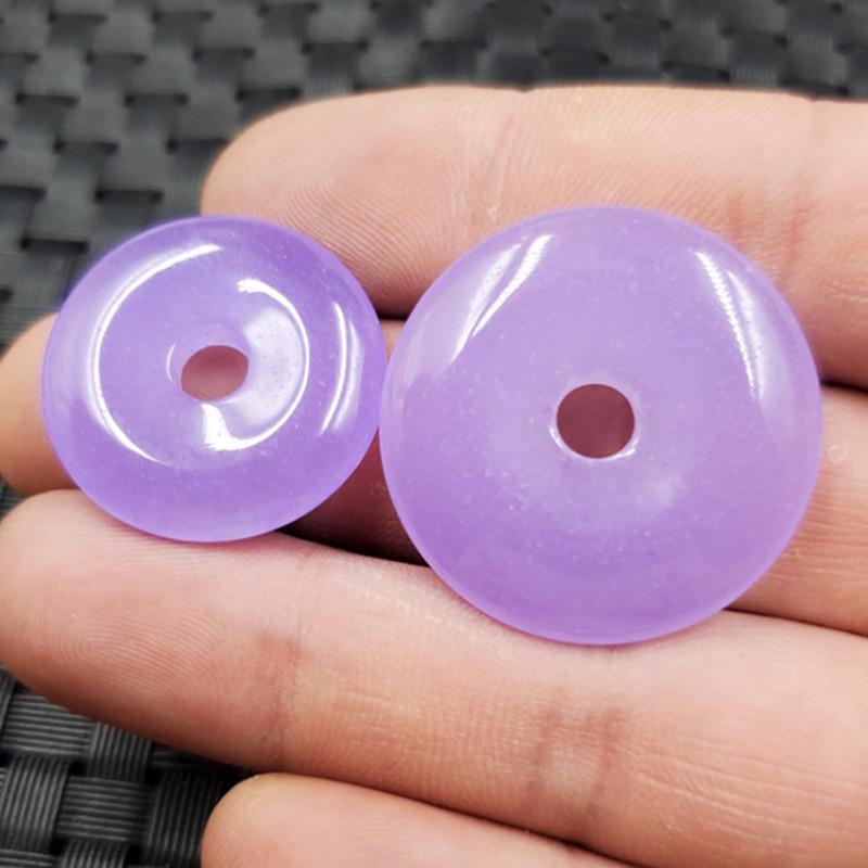 Violet Quartzite Jade Clasp Necklace Pendant Diameter 25mm