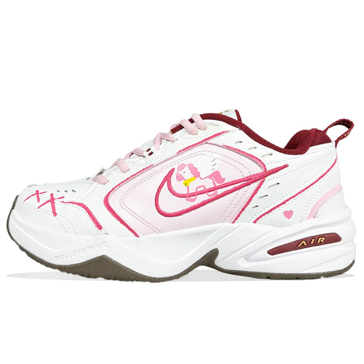 

Nike Air Monarch 4 Abrasion Resistant Slip Resistant Low top Casual Shoes Unisex Pink White IB4607-171(Team667-horse) 36