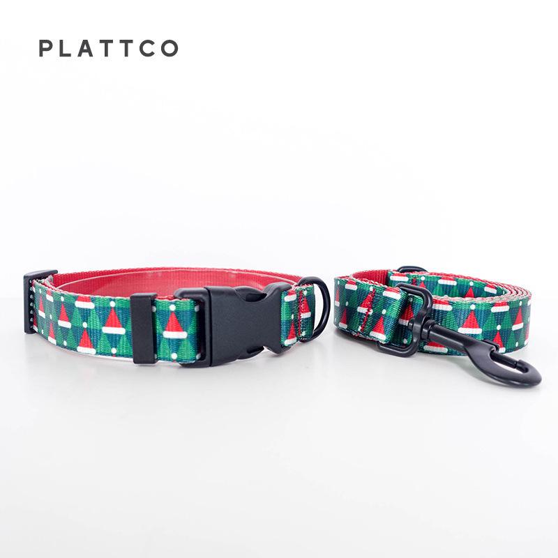 PLATTCO Christmas Hat Nylon Dog Leash PDC340 L