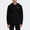 Adidas Originals Trefoil Trf Fleece Hoodie Full Zip Warm Sports Jacket Men Tops Black DN6016