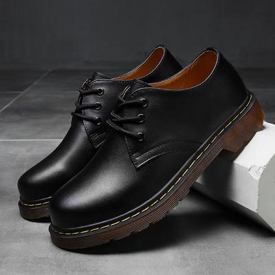 2025 New Leather Shoes Men's Leather Trend Korean Version Tooling Shoes Retro Couple Shoes Martin Boots Men's Low-top Shoes