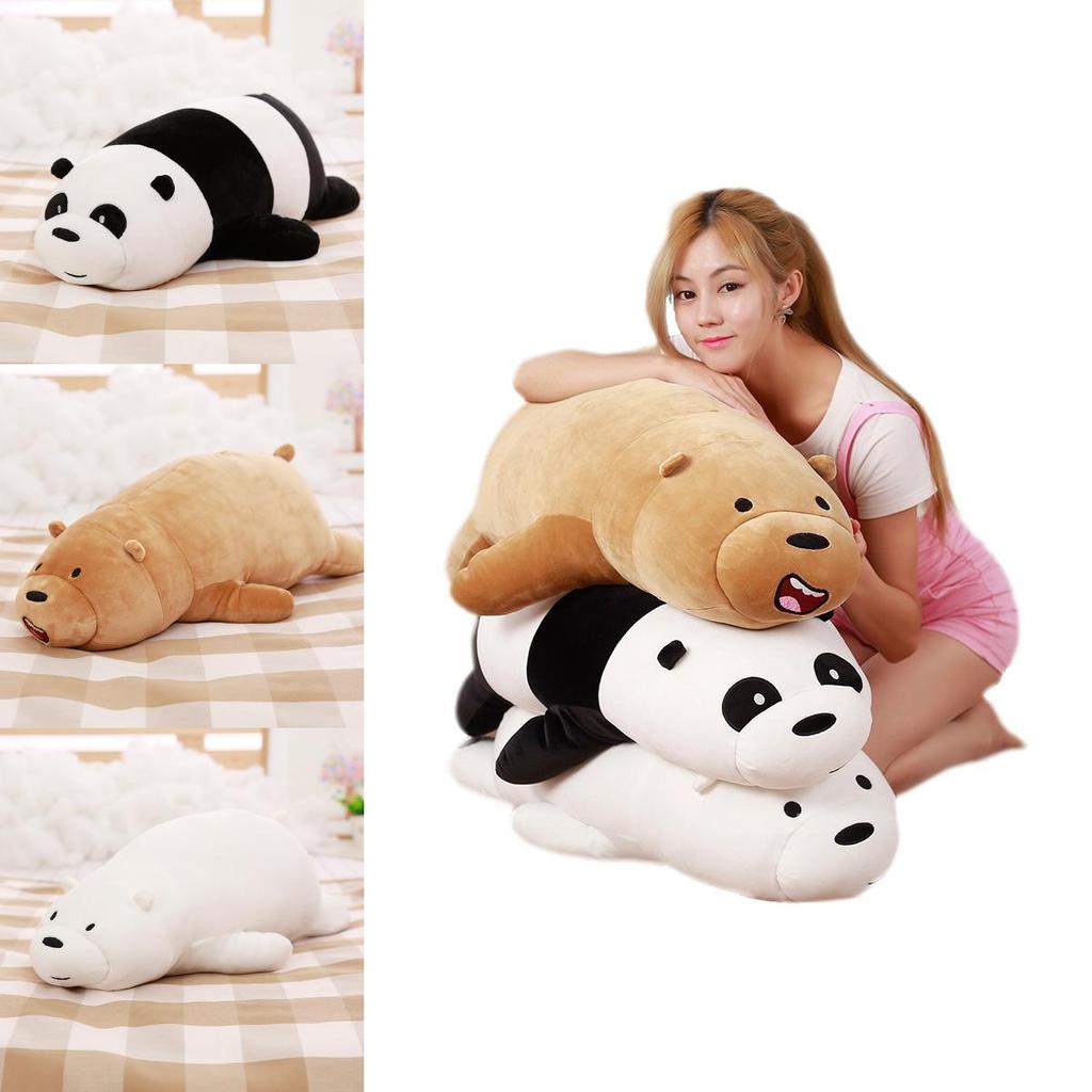 We Bare Bears Pillow Cartoon Bear Grizzly Bear Panda Soft Stuffed Plush Toy Doll Adorable And Cuddly