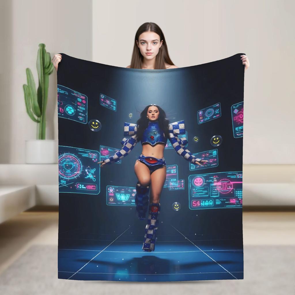 Perry Tour 2025  Katy Butterfly Blanket  Super Warm Street Trend Plush Throw Blanket For Outdoor Flannel Bedspread Bed Cover