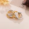 Lucktune Elegant Multiple Layer Stackable Rings Shiny Zircon Women's Finger Ring Stainless Steel Minimalist Gold Color Jewelry