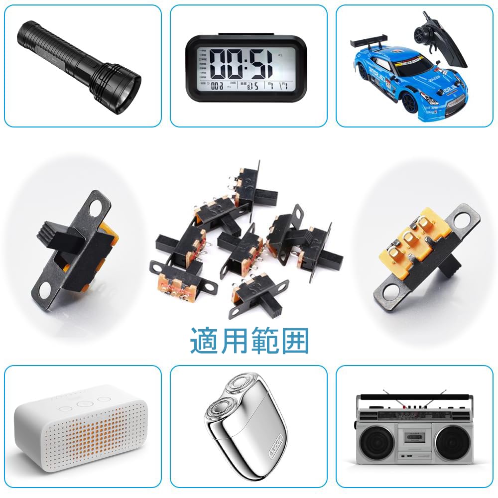 YUWENW Mini Schiebeschalter 2 Positionen 20 Stück 3P für Elektronikprojekt 3mm Stromfluss