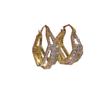 Fashionable Style Geometric Square Stud Earrings with Three Layers of Micro-set Zirconia Stones for Women