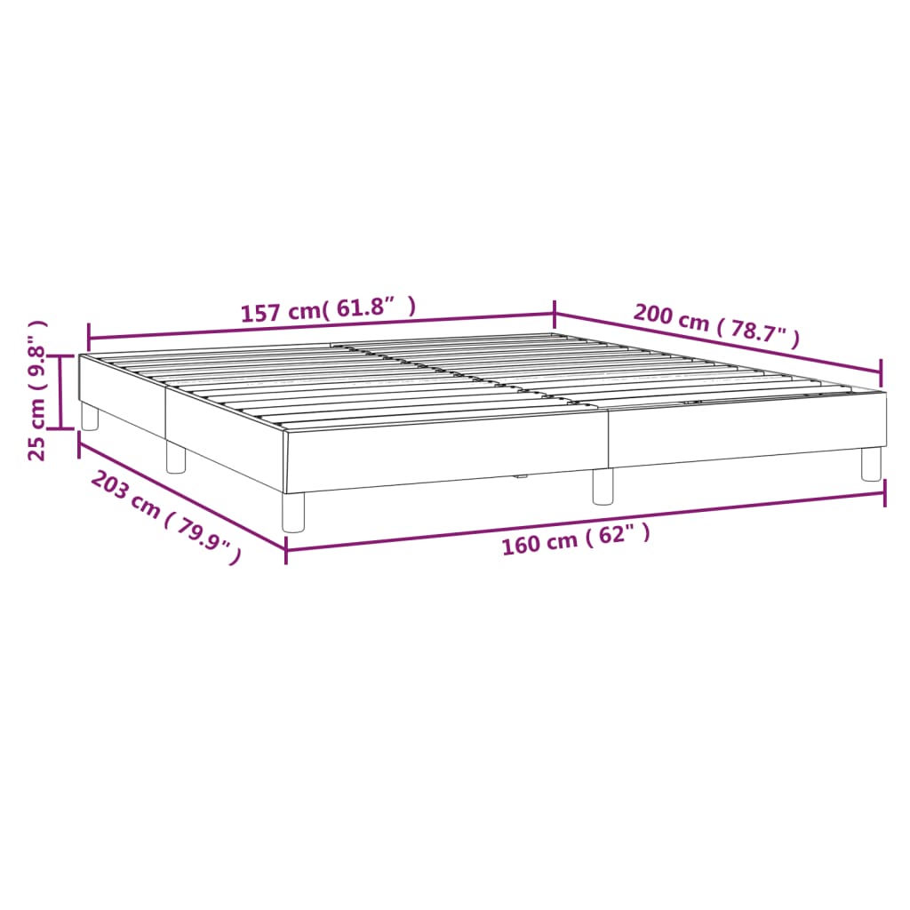 Box Spring Bed Frame Light Gray 160 x 200 cm Velvet