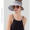 Wide Brim Summer Sun Hats Anti-UV Sun Protection Cap Fashion Stripe Empty Top Hat  Camping
