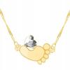 Gold Necklace With Baby Footprint Baby Feet Baby 925 Silver