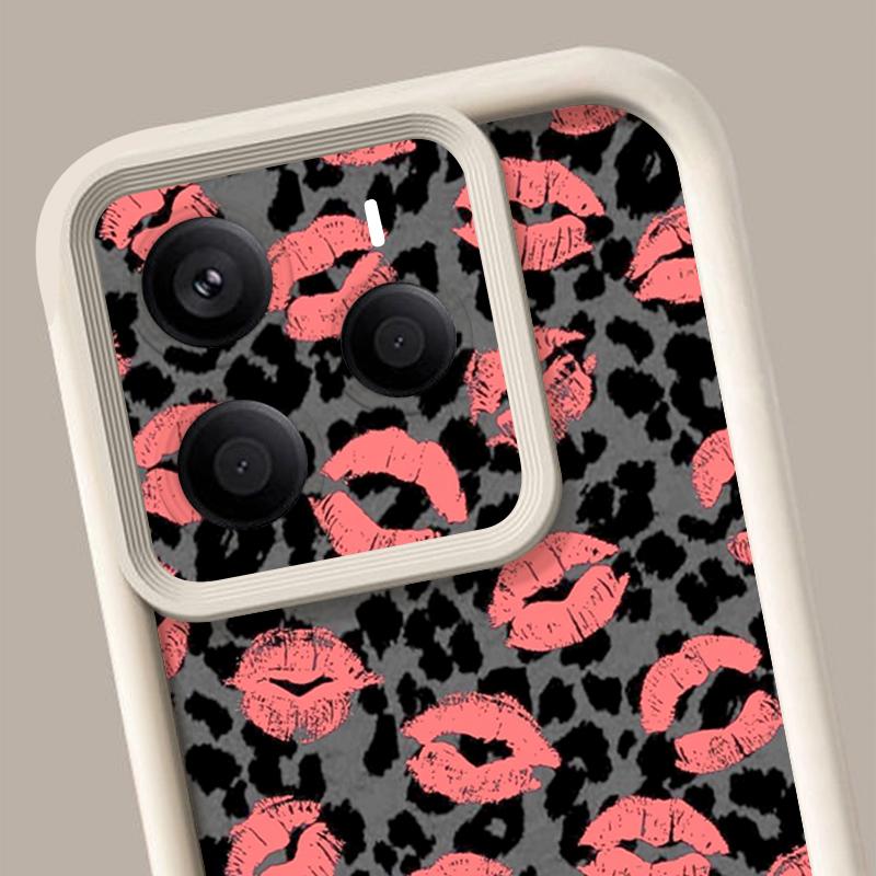 Soft TPU Phone Case For Xiaomi Redmi Note 15 14 13 Pro 4G For Redmi Note 13 14 Pro Plus 5G Pink Lips Print Silicone Back Cover