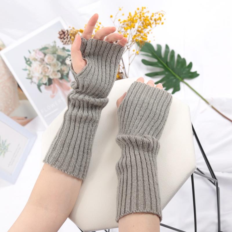 Women Long Fingerless Gloves Fashion Winter Warmer Mitten Arm Sleeve Casual Soft Girl Goth Clothes Punk Cosplay Accessories
