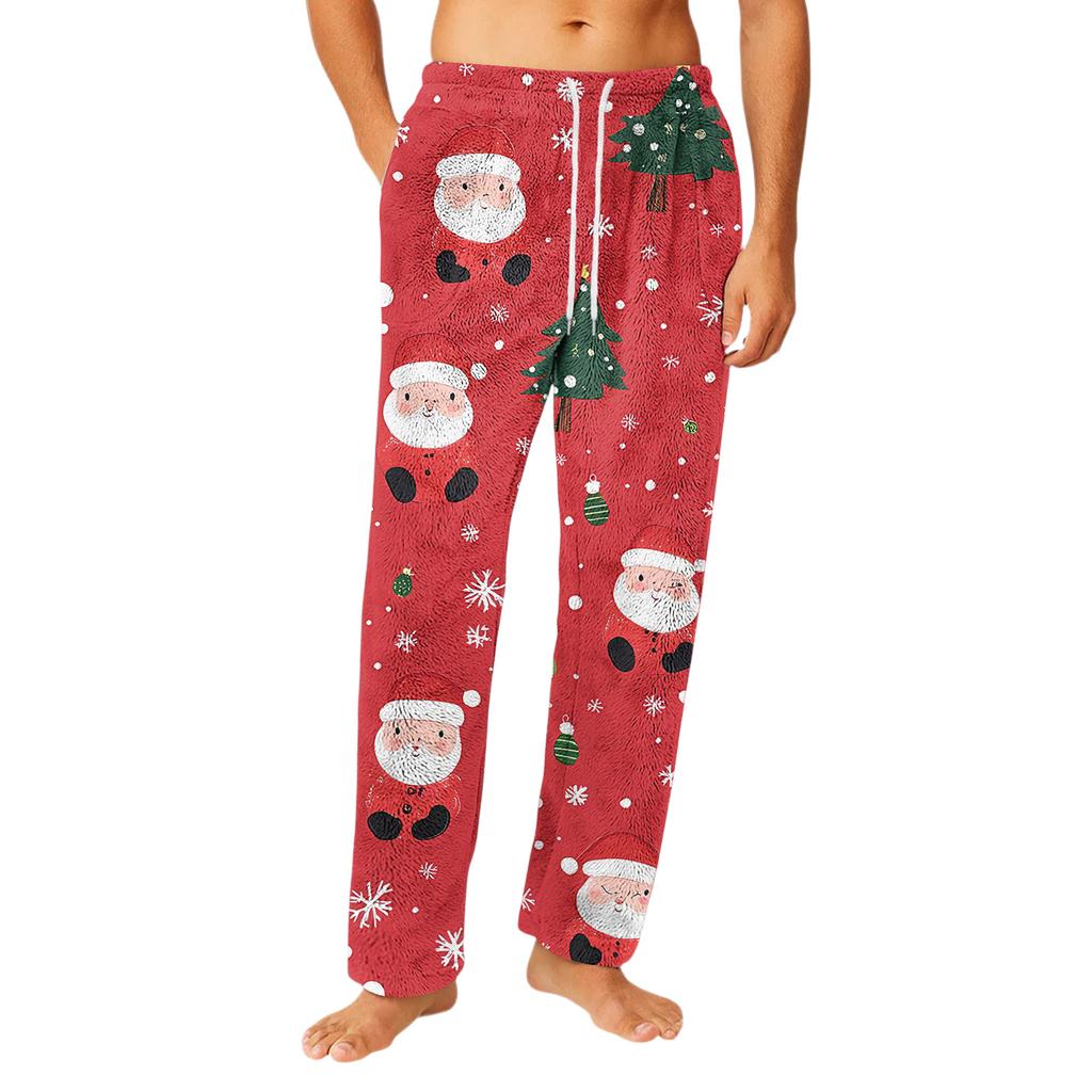 Herrar Flannelbyxor med dragsko och ficka Hemmakläder Sovbyxor