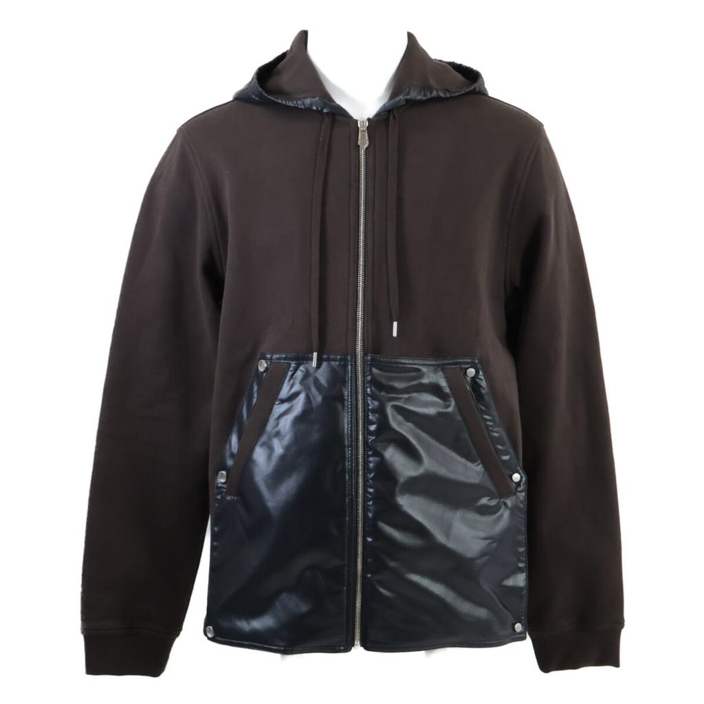 HERMES [Excellent Condition] Nylon Switch Zip-Up Hoodie/ tops M Dark brownUsed