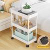 Mobile Bookshelf Storage Rack Multi-layer Bathroom Shelves Household Snacks Storage Rack Storage Trolley Household Accessories