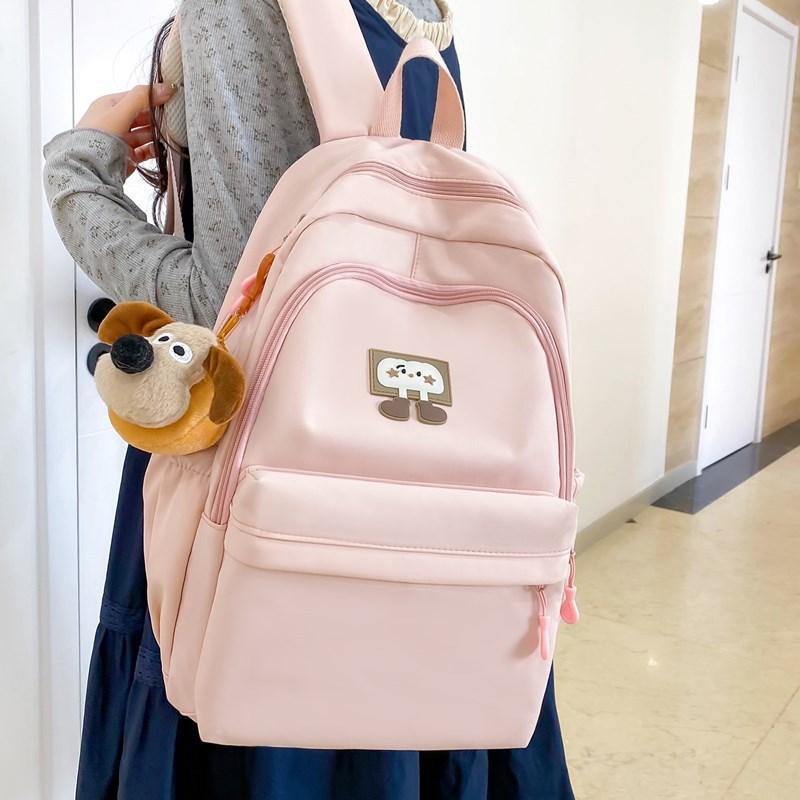 Korean version of schoolbag for female junior high school students, cute backpack, simple high school students, large-capacity travel backpack tide