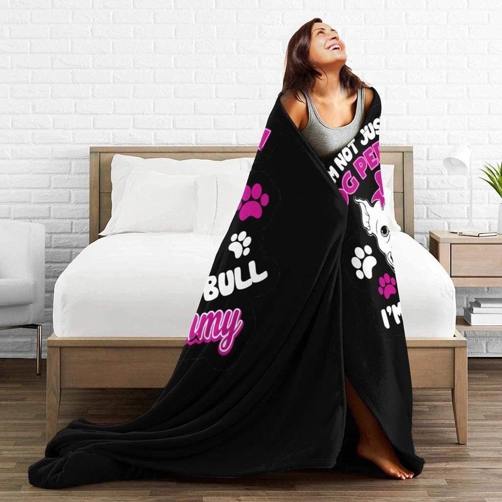 Pembe Amerikan PitBull Terrier Köpek 3D Baskı Battaniye çekyat Battaniye Süper Yumuşak Sıcak Battaniye Kapak Flanel Atma Battaniye