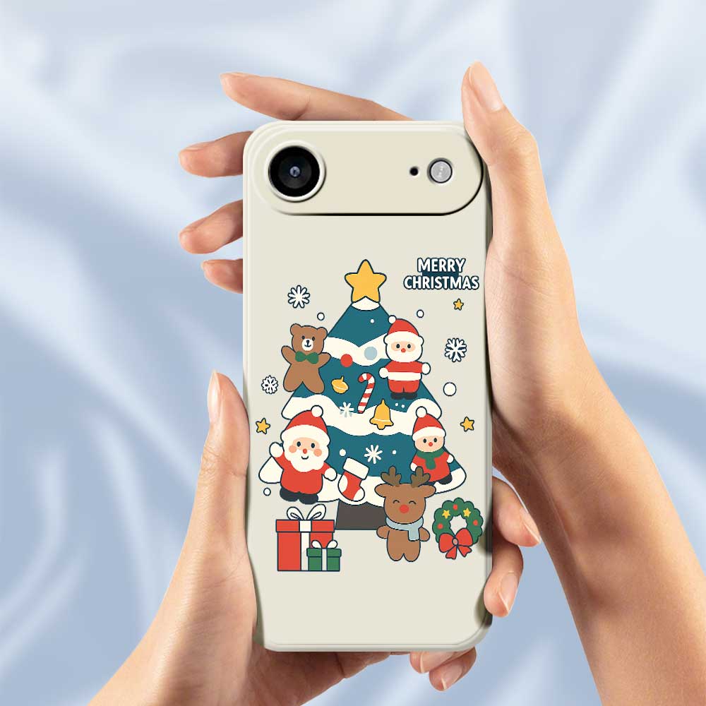 Für iPhone 17 Air Hülle Weihnachtsbaum Geschenke Musterdruck Gerade Kante TPU Handy Rückseite