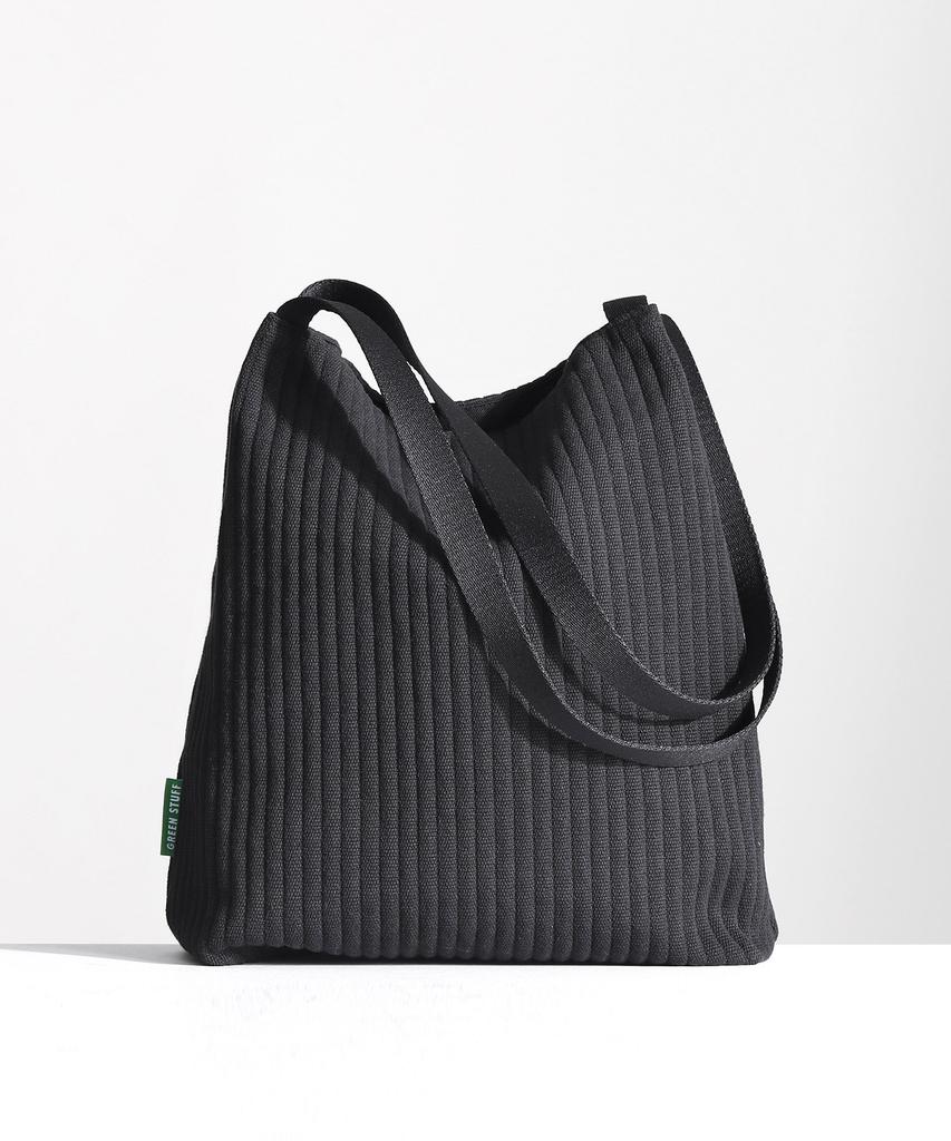 Green Stuff Effortlessly Boxy Shopper Bag 61 Ribbed Corduroy - Black