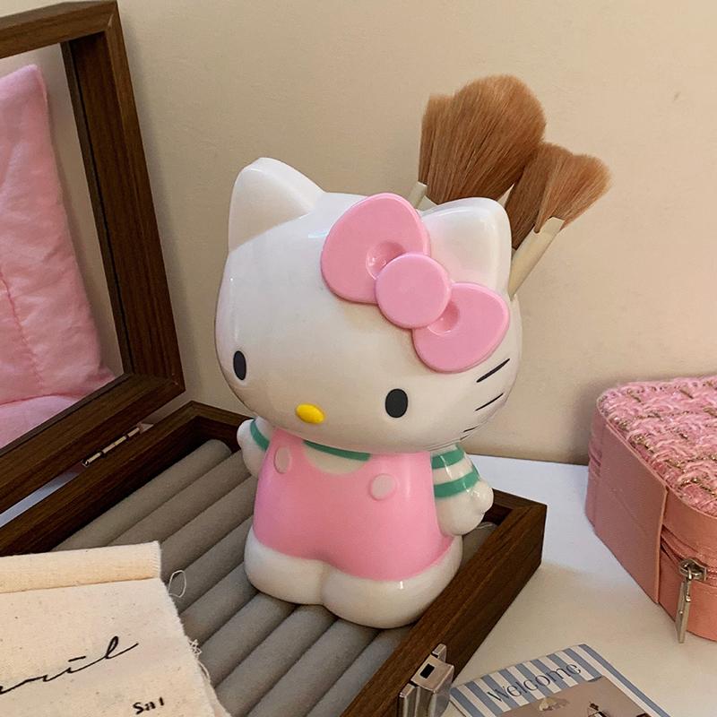 Sanrio Hello Kitty My Melody Pen Holder Cartoon Stationery Makeup Brush Organizer Desktop Decoration Christmas Ornament Gifts