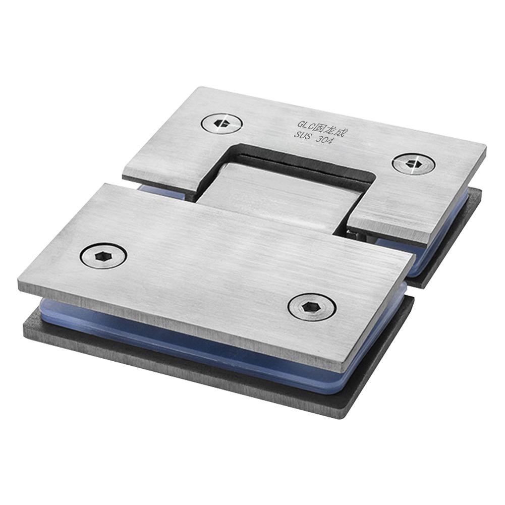 180 Degrees Showcase Clip 304 Stainless Steel Shower Cupboard Clamp with Gasket Heavy Duty Glass Bracket Clamp Shower Door Hinge