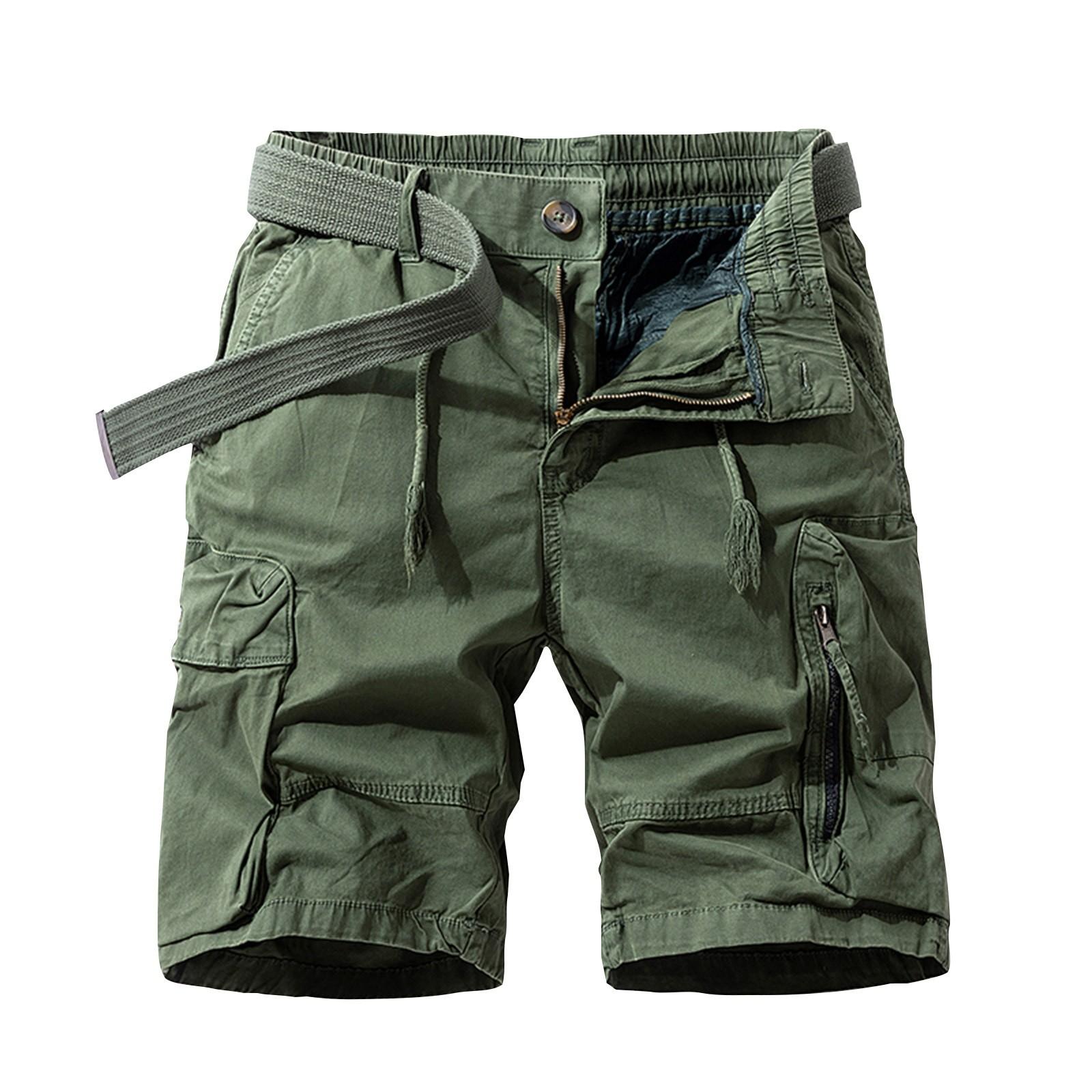 Men s Color Work Pants, Cotton Five Quarter Pants, Retro Washed Multi Pocket Straight Leg Work Pants M