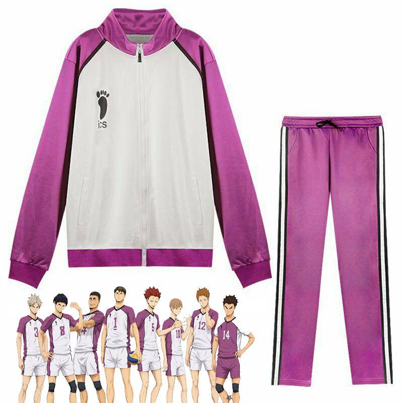Stylish And Comfortable Haikyuu Cosplay Shiratorizawa Gakuen Koukou Sportswear Uniform Set