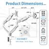 Fydeamer Dual Monitor 2 Compatible with Inch Curved PC LCD Display Gaming Monitor Gas VESA Standard Load Capacity Dual White Arm, Screens, 17-35