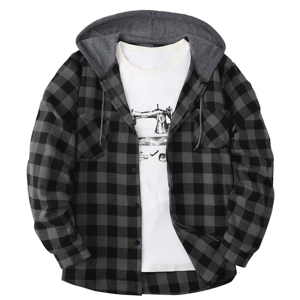 Men's Fashion Trend Hooded Checkered Sportswear