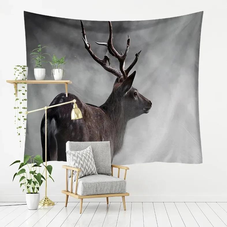 

Гобелен с изображением лесного лося, украшение для дома, стены, гобелен для спальни, гостиной, гобелен 100x75cm