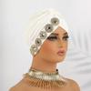 Indian Women Chemo Cap Muslim Diamonds Hijab Pleated Turban Wrap Headscarf Beanies Hair Loss Bonnet Hat Femme Turbante Mujer New