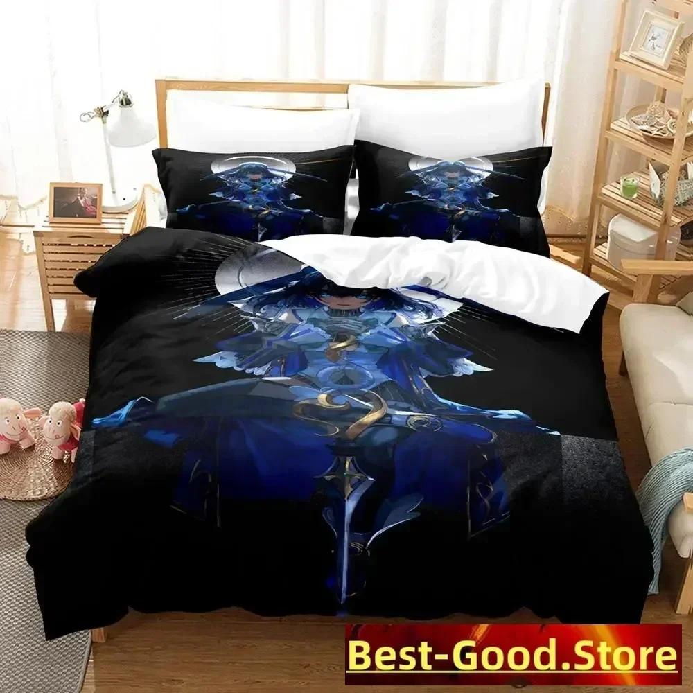Ouro Kronii Постельное белье Single Twin Full Queen King Size Bed Set Adult Kid Bedroom Duvetcover Sets Anime Parure de lit Bed