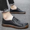 Handmade Leather Men Shoes Casual Outdoor Slip On Loafers Men Leather Shoes Flats Moccasins Walking Shoes Non Slip Dropshipping