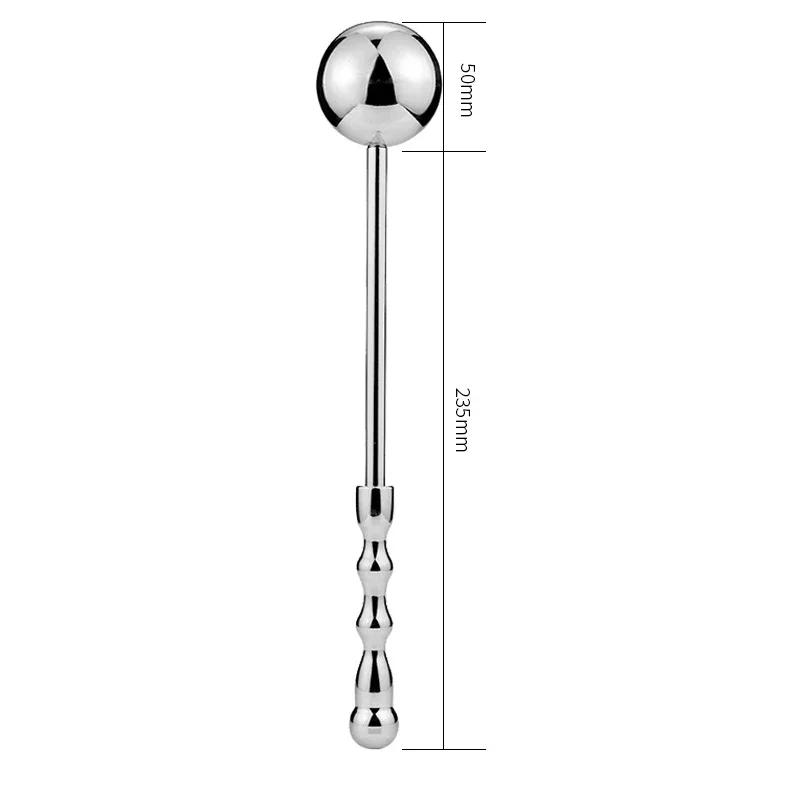 Stainless Steel Dildo Massage Wand, Handheld Anal Probe Metal Anal Butt Plug Masturbation Pleasure Stick Anus Stimulation Sex