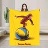 Cartoon Curious George Blanket Super Warm Quality Bedding Throw for Winter Travel Living Room or Funny Bedspread