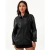 Fashionable Loose Leather Jacket for Women Long Sleeve Lapel Spring and Autumn Coat