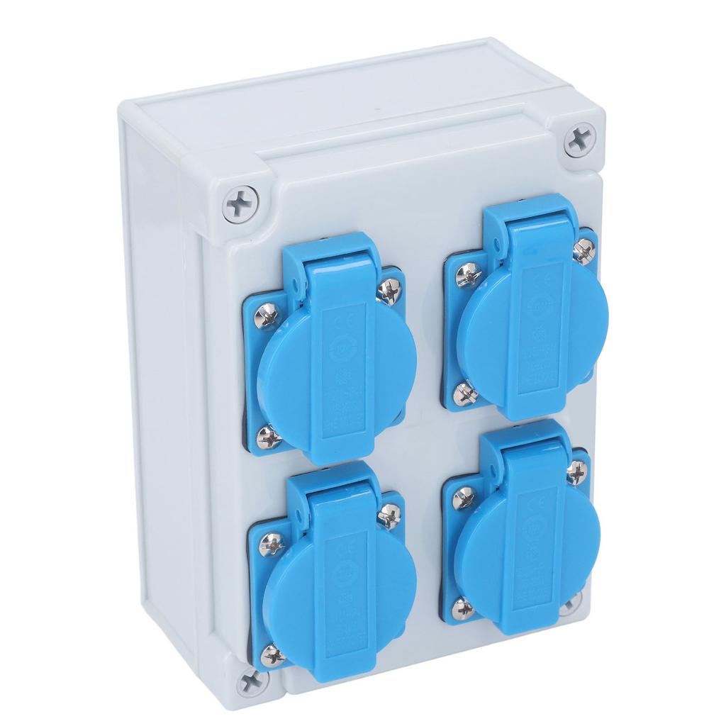 Europäische Wandsteckdose 4P IP44 Wasserdichter Gebäudestromverteiler für Gartengarage Badezimmer 250V