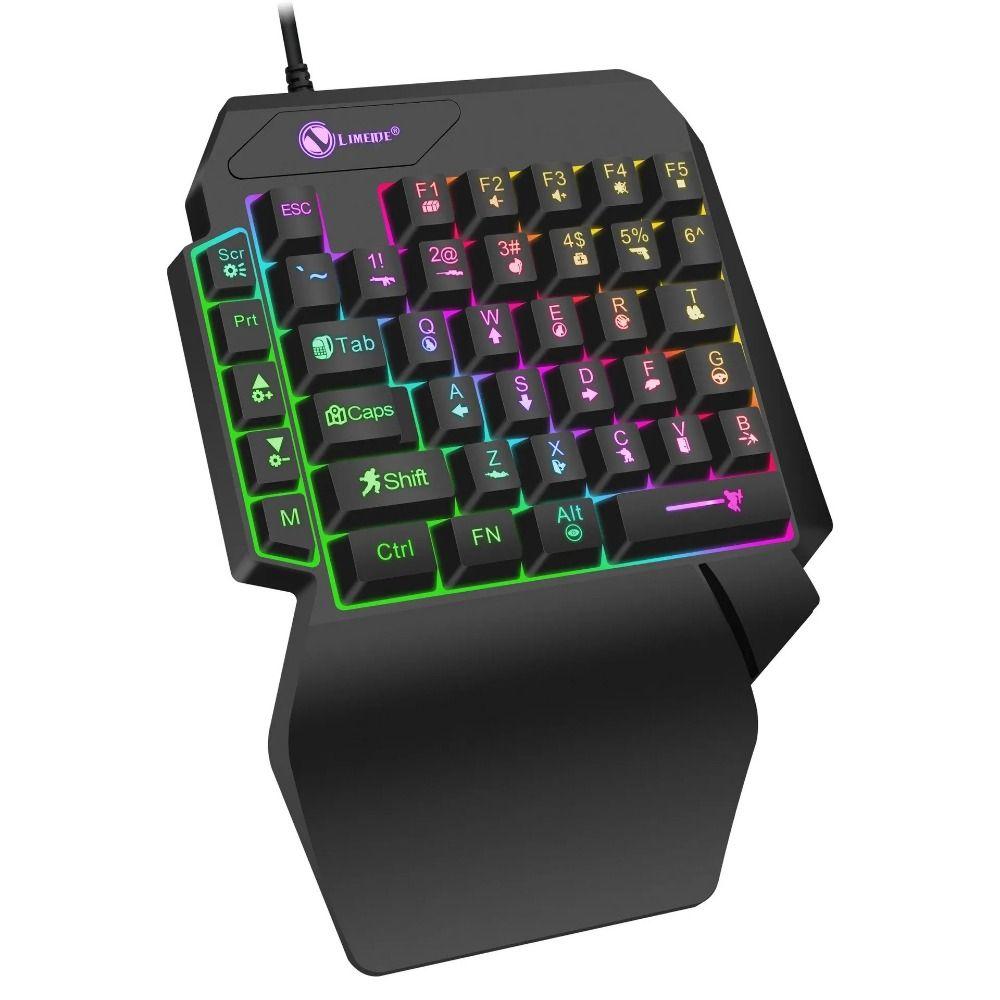 Mini Single Hand Keyboard Luminous Gaming Mechanical Keyboard Gaming Keyboard  Desktop PC