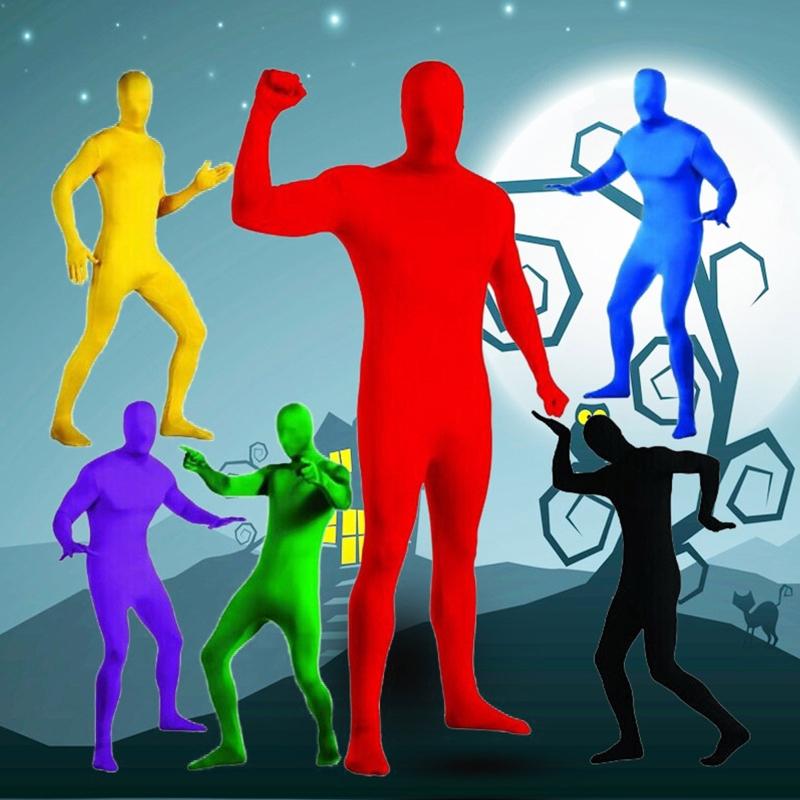 Tuta Intera Spandex Elasticizzato Costume Adulto Cromakey Collant Scomparire Uomo Unisex Body per Halloween Cosplay