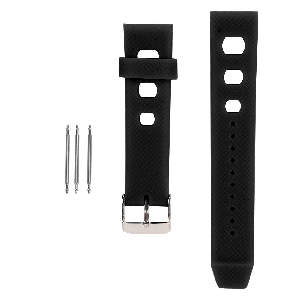 20mm Watch Band Silicone Pin Buckle Waterproof Sweat Proof Watch Strap