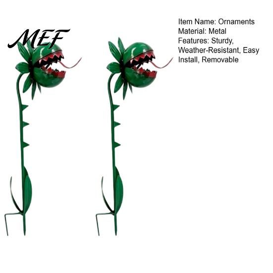 Garden Stakes for Outdoor Decor Venus Flytrap Stake, Metal Carnivorous Plant Yard Decor, Weird Gothic Unique Lawn Ornaments Landscaping Patio