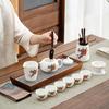 Guochao white porcelain tea set, corporate business gifts, Chinese creative happy events, teapot souvenirs