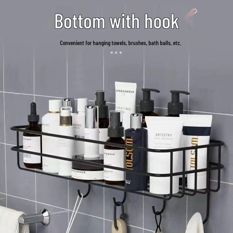 Wall-Mounted Bathroom & Kitchen Storage Rack - No-Punch Installation for Shower Gel.