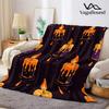 Halloween Candles Flannel Blanket Warm Soft Halloween Christmas All-Season Couch Decorative Cozy Warm Gift
