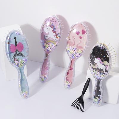Cartoon Pattern Air Cushion Comb with Cleaning Claws Set - Non Damaging Hair Massage Brush, Suitable for All Hair Types