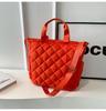 Cloth Bag Women's Large-capacity Autumn and Winter Rhombus Shoulder Messenger Bag, High-end Commuter Tote Bag