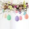 6 Pcs Paper Easter Egg Ornaments Easter Egg Paper Ornaments 3D Colorful Honeycomb Easter Egg Ball Ornament Tree Decoration