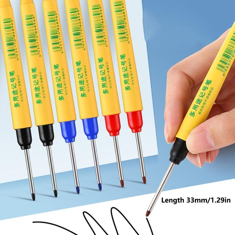 Deep Hole Marker Pen 33mm Deep Reach Marker Oil-Based Carpenter Marker Waterproof Marking Pen for Home Decoration