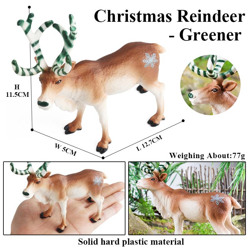 Oenux Forest Deer Animals Simulation Wild White-Tailed Elk Action Figures Moose Figurines Model Decoration Toy Kids Xmas Gift