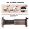 200 Degree Oil Rubbed Bronze 16mm Peep Hole Solid Brass Security for 1.57 To 2.56 Inch Doors Home Office Hotel Heavy Duty Rotating Privacy Cover